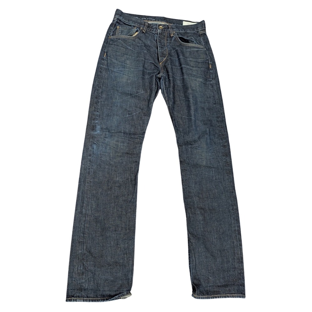 $295 RAG & BONE RB15X Slim Straight Tailored Workwear Dark Wash Jeans Mens 34x34